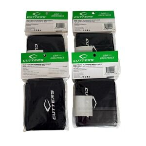 Cutters Wristcoach Kids Mini Black Mini Triple Playmaker Football Wristband 4pk